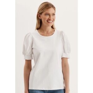 Tyler Boe Women's Kari‎ Puff Sleeve Top In White Size XS